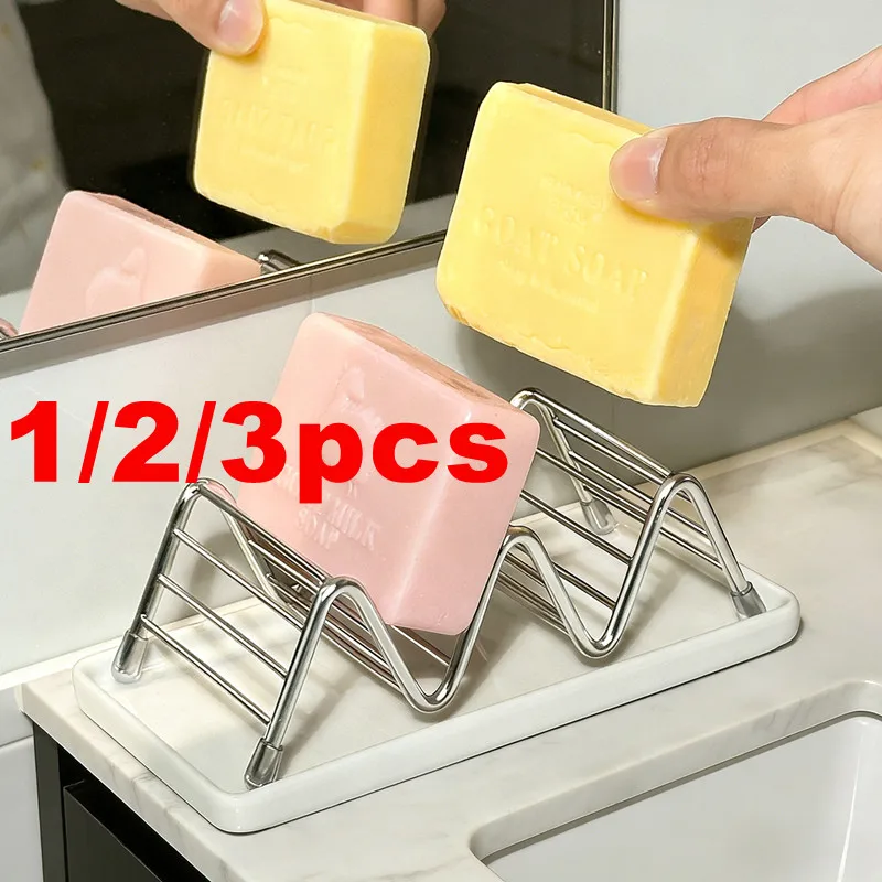 Bathroom Countertop Soap Holder Soap Storage Draining Rack & Kitchen Sponge Storage Rack Durable Easy to Clean Organizer