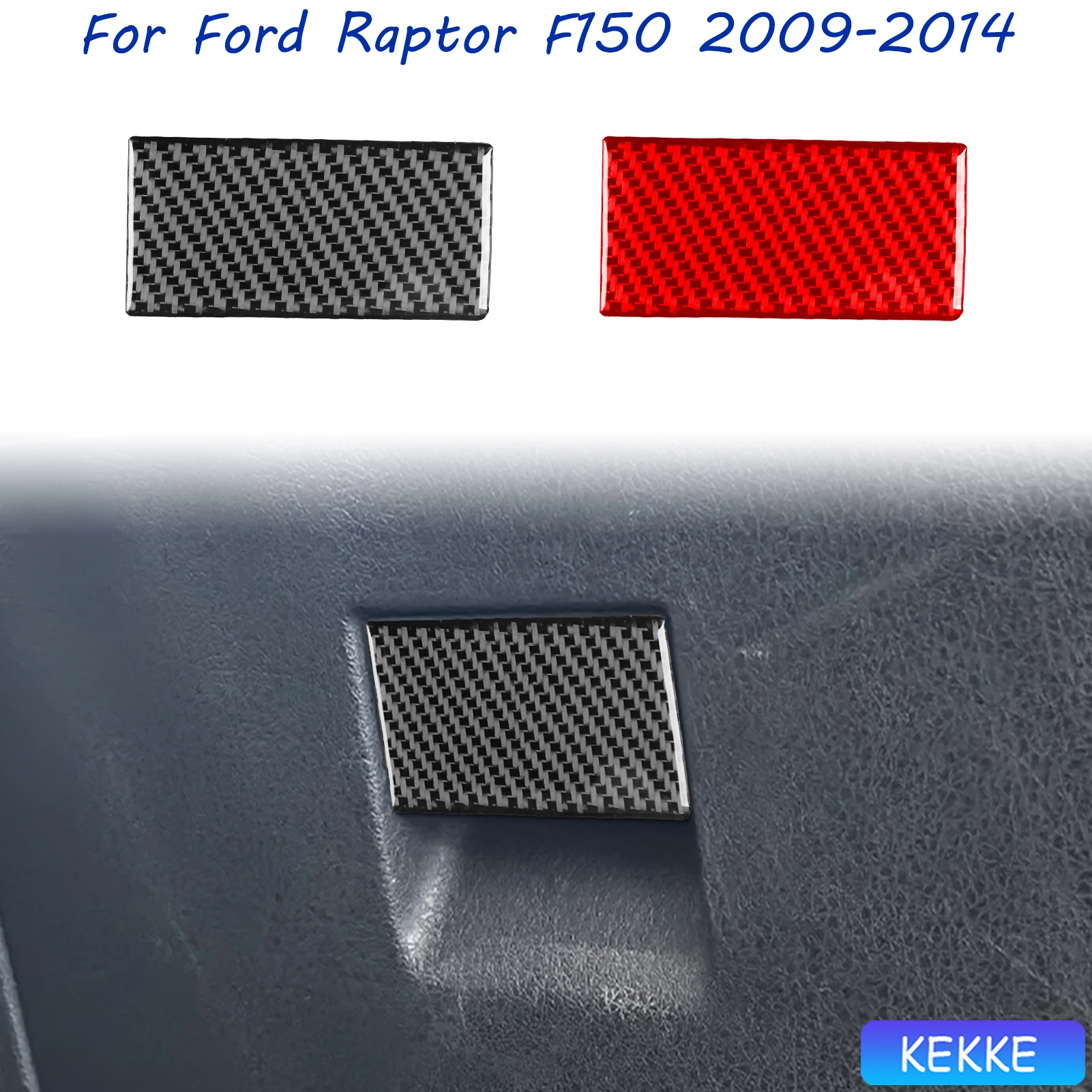 For Ford F150 Raptor 2009-2014 Real Carbon Fiber Glove Box Co-pilot Storage Handle Accessories Interior Cover Stickers Auto Trim