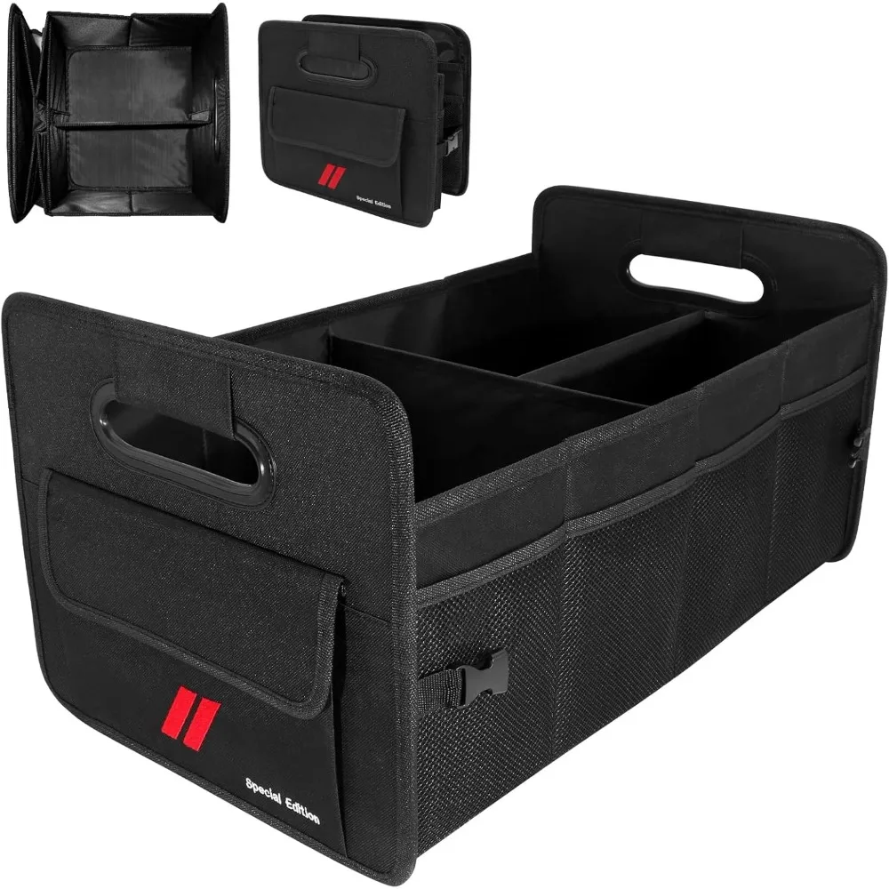 

car trunk organizer for dodge charger durango challenger collapsible 2 compartment automotive storage box with handle non slip b