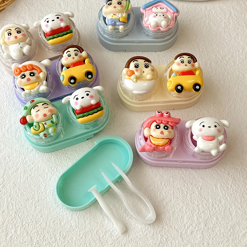 New Contact Lens Cases for Eyes Colored Lenses Container Cartoon Cute Easy Kit Holder Container Storage Box Travel Set Gift Girl