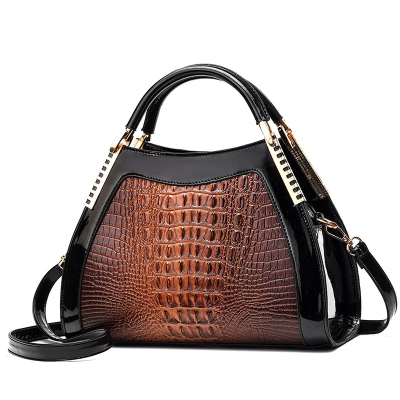 

Women Bag Bright Leather Handbag Fashion Portable Large Capacity Crocodile Shoulder Bag Crossbody Women's Bag Bolsa Feminina Sac