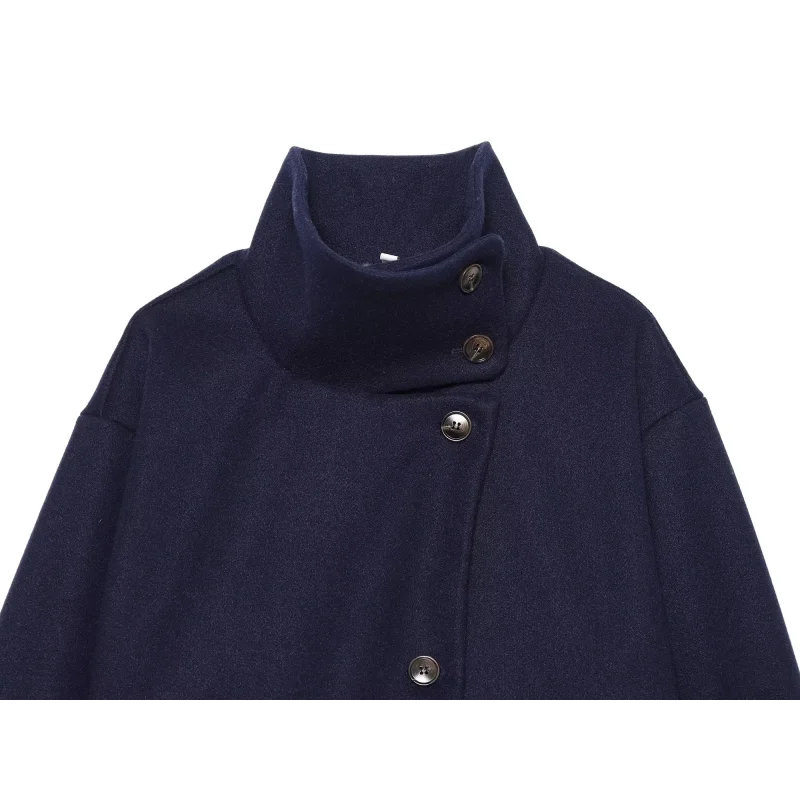 2026 Herbst Winter Neuankunft Damen Einfarbiger Mantel Langarm Stehkragen Oberbekleidung Täglicher Chic Damen Modejacke – Detail 35