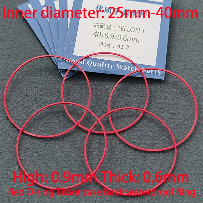 Customized Red Gasket Ring Dia25-40MM Waterproof Gasket Fit Watch Case Back Cover T035 Couturier 1853 Case Ring Part