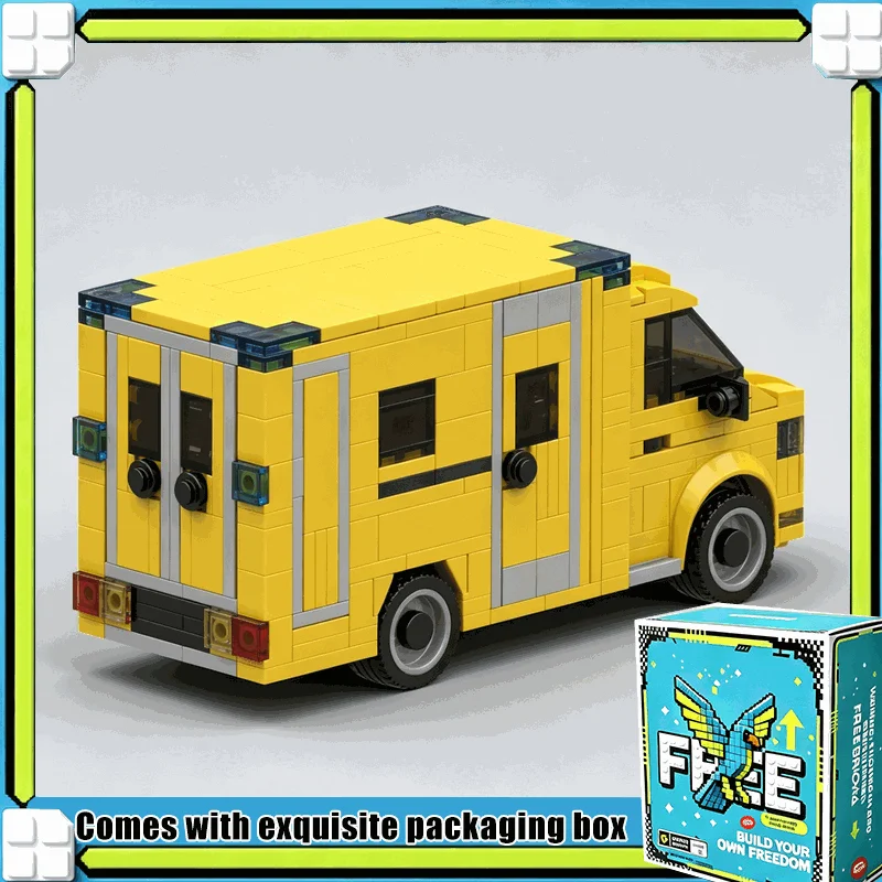 436PCS City Rescue Ambulance Box Van MOC Model Custom Building Blocks Bricks DIY Assembly Toy Educational Child Gift