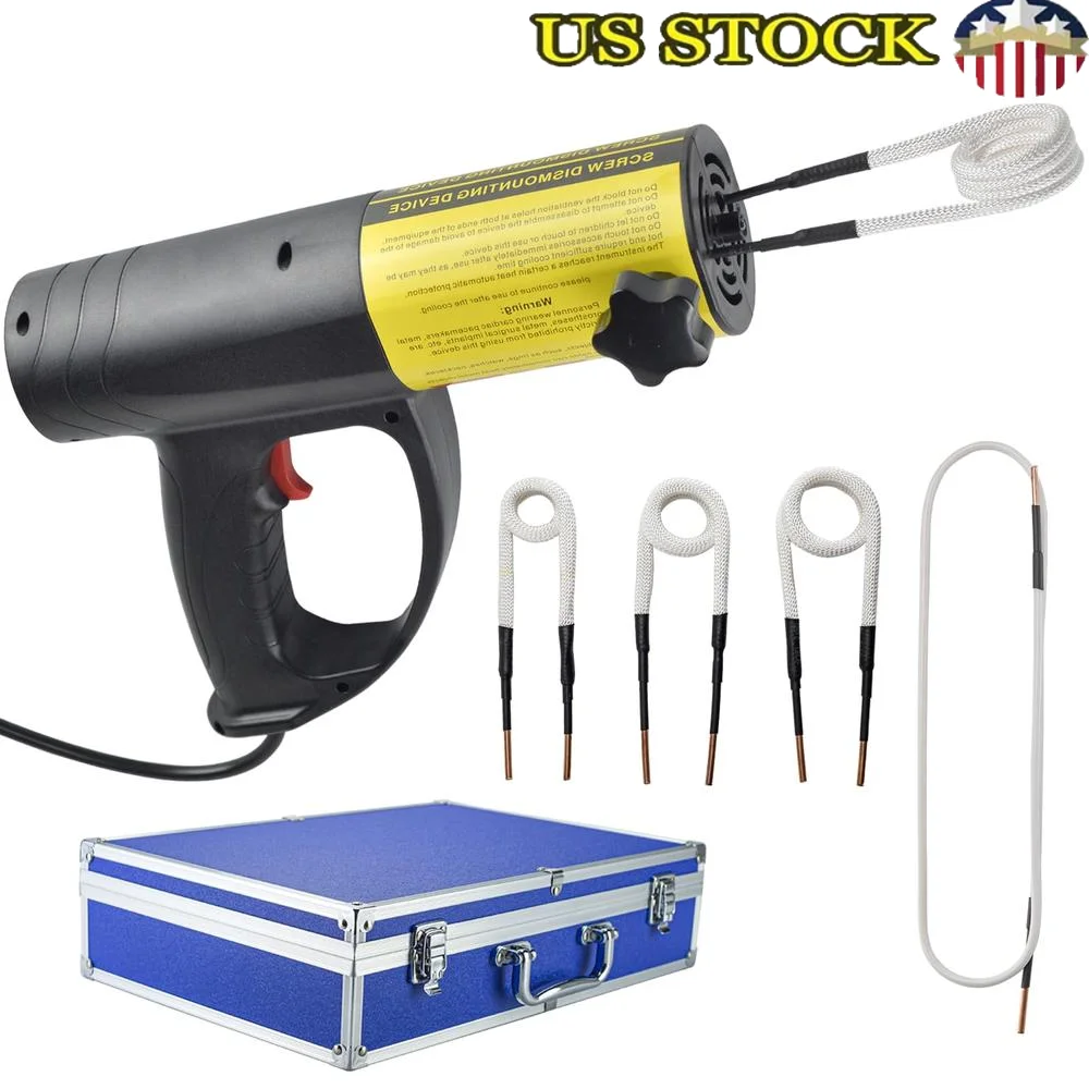 1500W Induction Heater Bolt Removal Kit Handheld Heating Tool 4 Coils Fast Heat Up Safe & Efficient Operation with LED Light