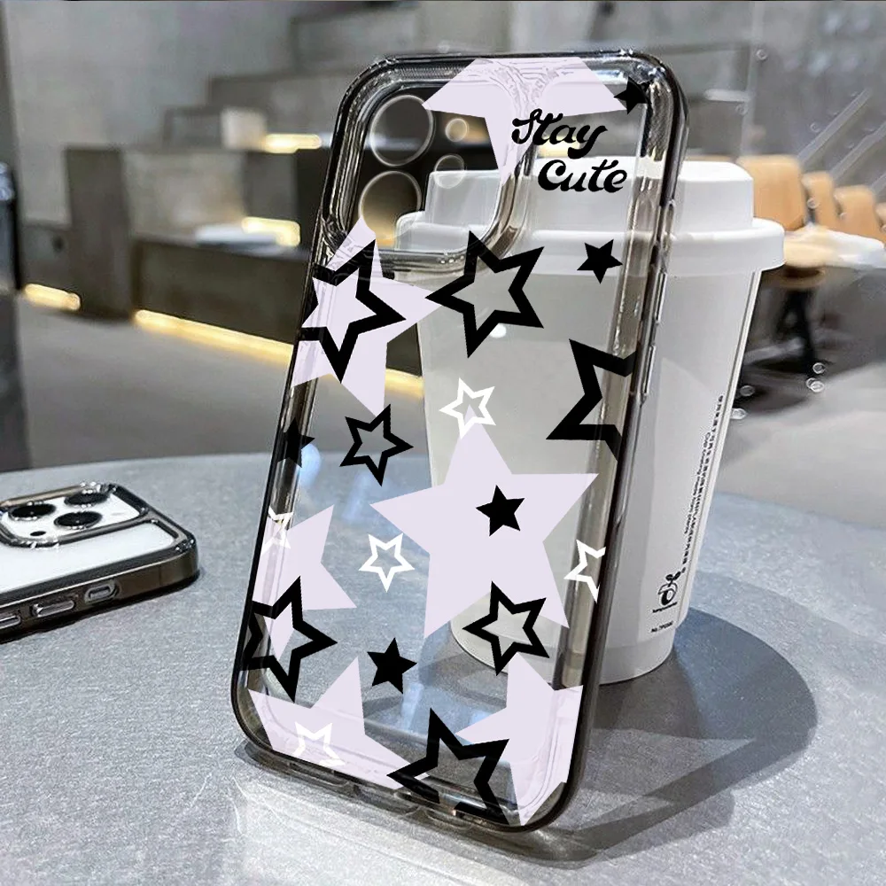 Silicone Phone Case For iPhone 14 15 11 12 13 Pro Max Case iPhone 15 14 7 8 Plus XS Max XR X SE 2020 Clear Star Y2K Cases Cover  image 2
