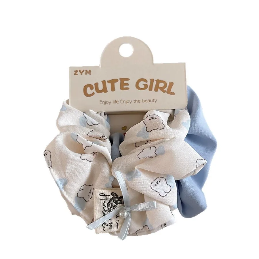 الكورية الحلو النسيج الدب خواتم الشعر الربيع الصيف لطيف الفتيات إكسسوارات الشعر الكرتون مطاطا Scrunchies مجموعة 2025 جديد