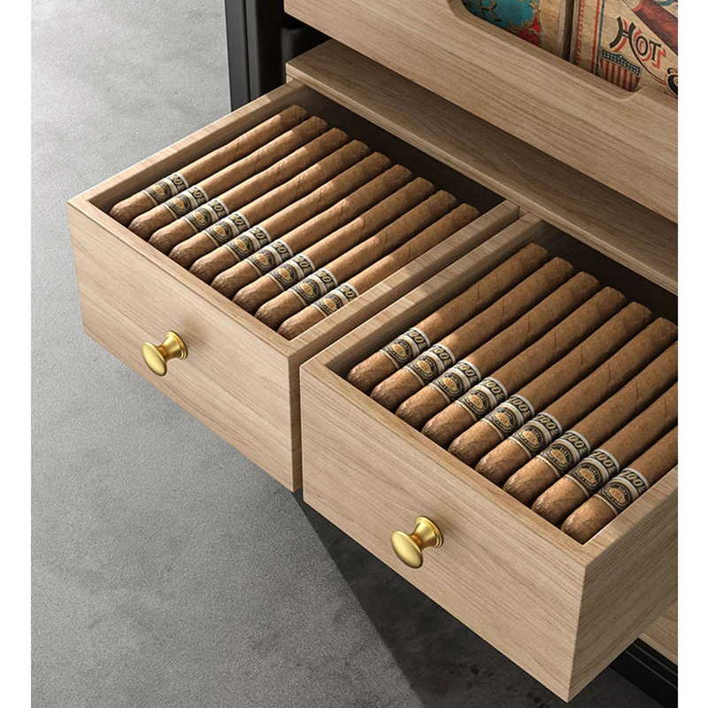 Thermoelectric Cigar Humidor Cabinet Smart WiFi Fingerprint Small Electric Humidor for Cigars