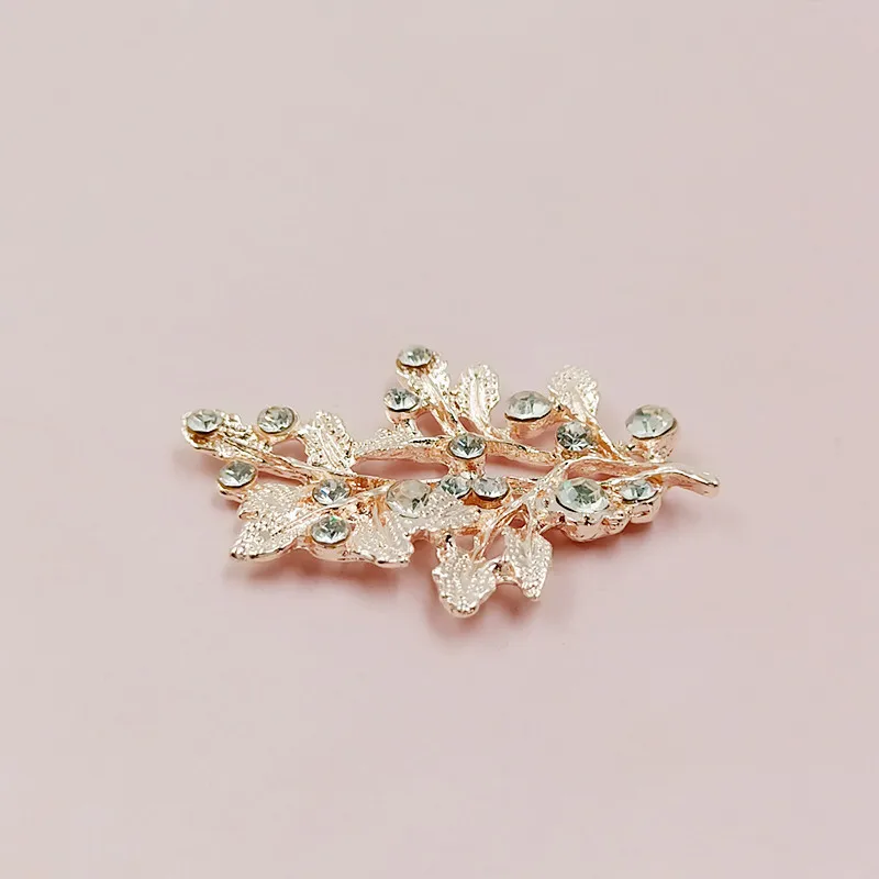 Engood 50Pcs Rhinestones Branches Button Sewing Trim & Embellishments Craft Buckle for DIY Bridal Hair Headdress Bag Accessories
