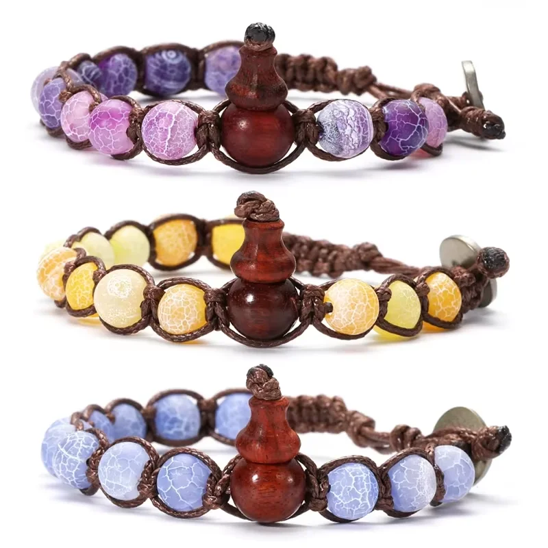 

Colorful Tibetan Culture Gourd Woven Bracelet Adjustable New Chinese Style Jewelry for Men and Women Travel Holiday Gift