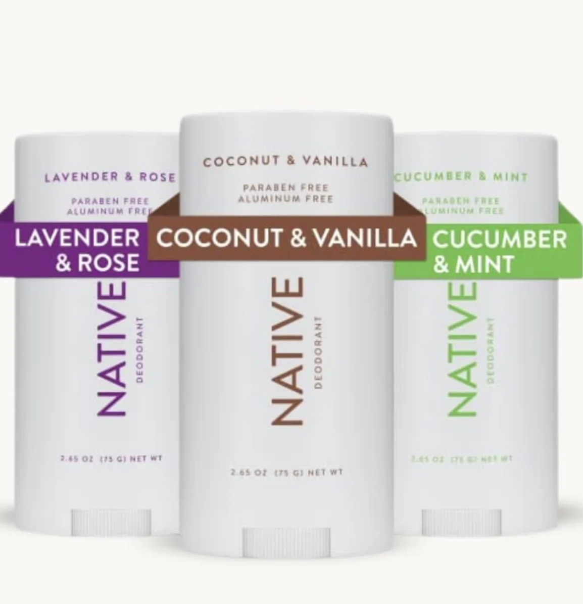 75g NATIVE Original Coconut Vanilla Deodorant Eucalyptus Mint Lavender Rose Sensitive Healthy Body Antiperspirant Cream Stick