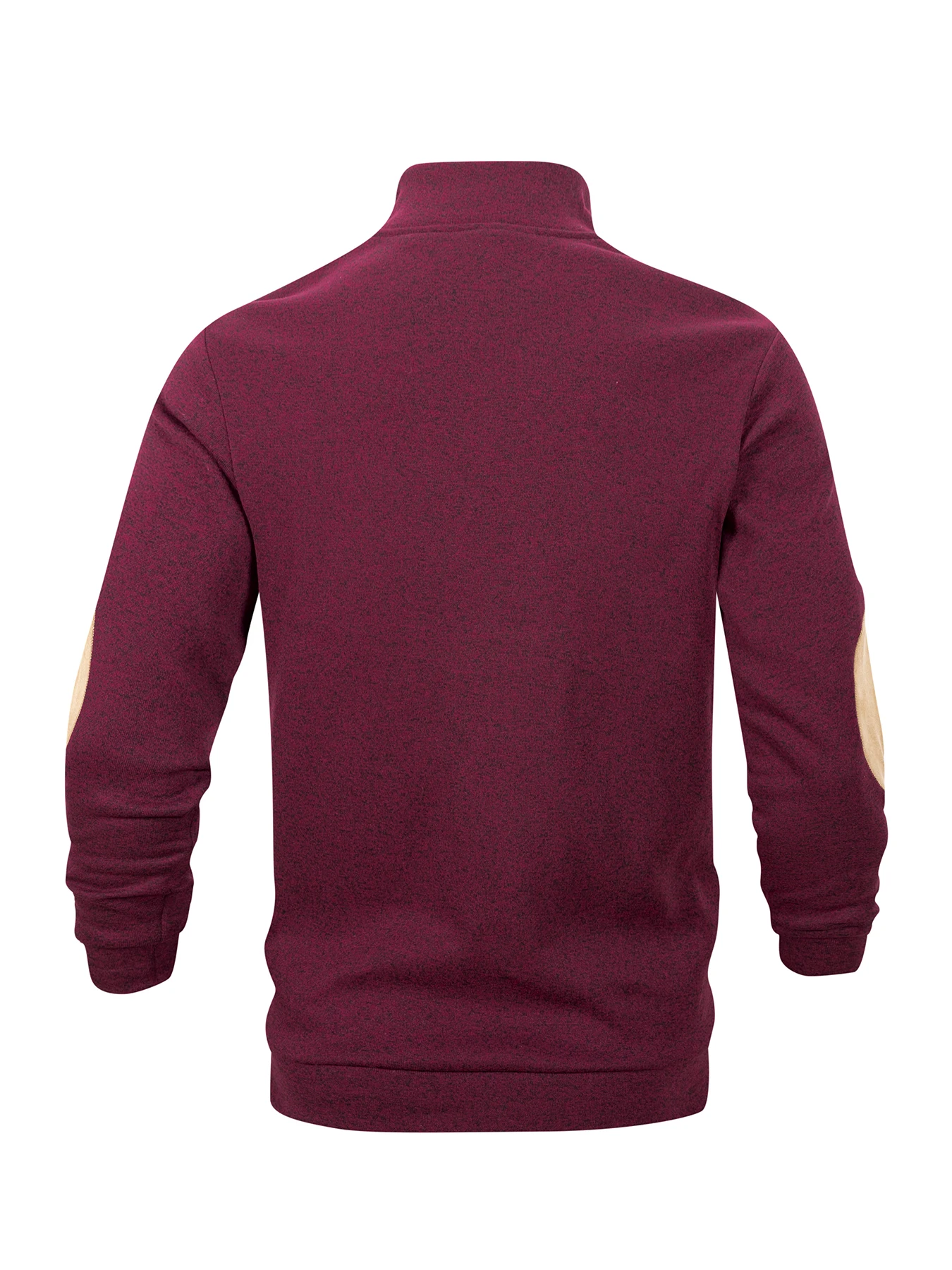 Men Vintage Henley Stand Collar Pullover Knit Sweatshirt Autumn Winter Jumper Button‑neck Casual Inner Top With Elbow Patches