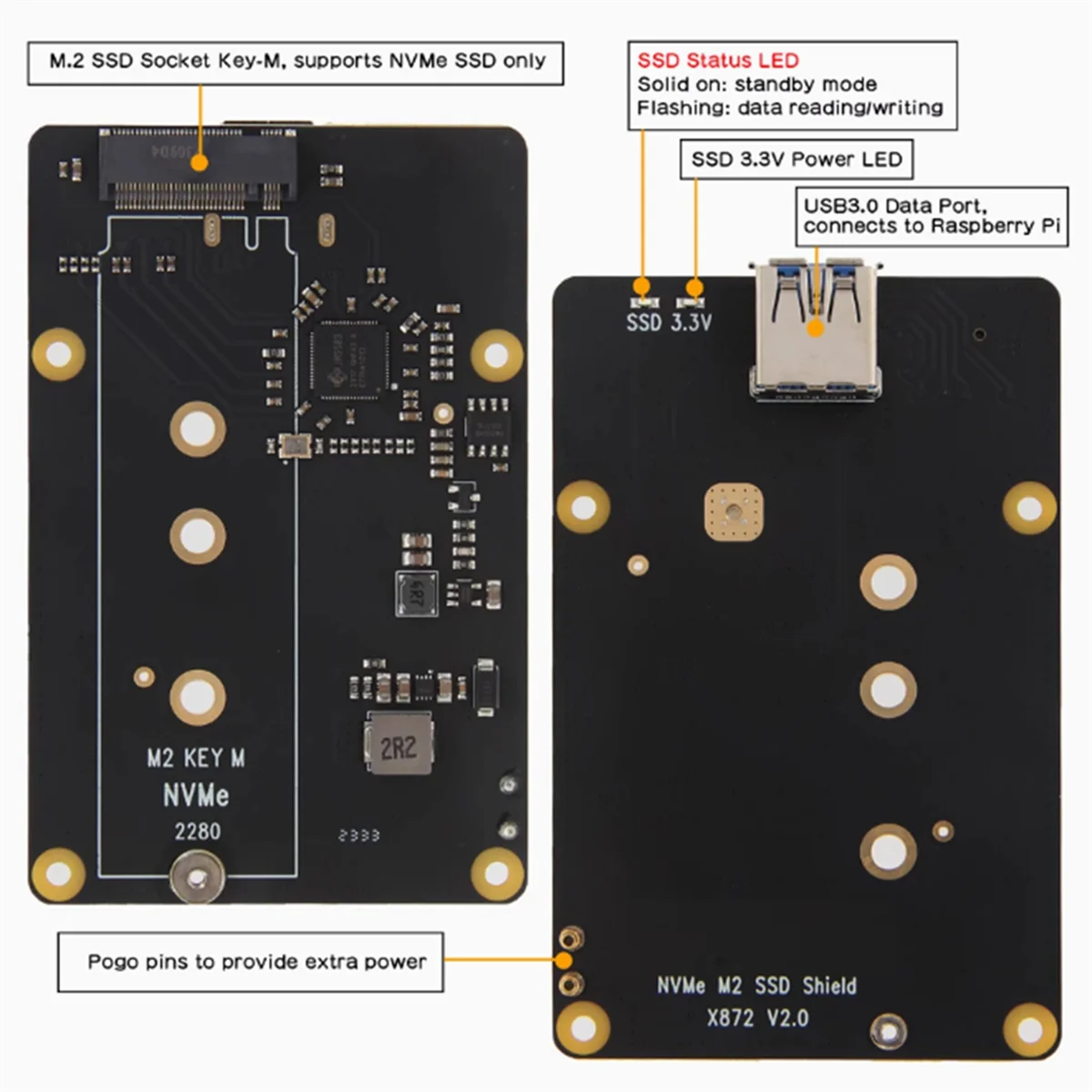 

SSR X872 Expansion Board for 4 USB to M.2 NVMe SSD NAS Expansion Board Support Boot From SSD