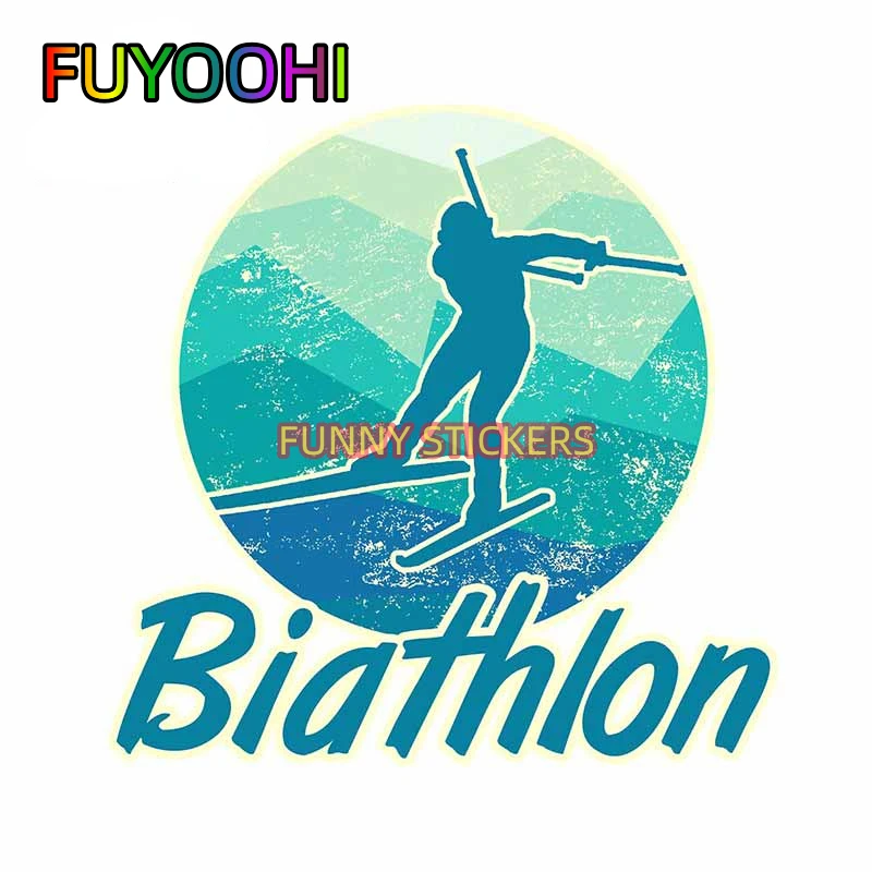 FUYOOHI Biathlon Sport Trunk Car Sticker Cartoon Refrigerator Decal Motorcycle Anime Bumper Car Assessoires