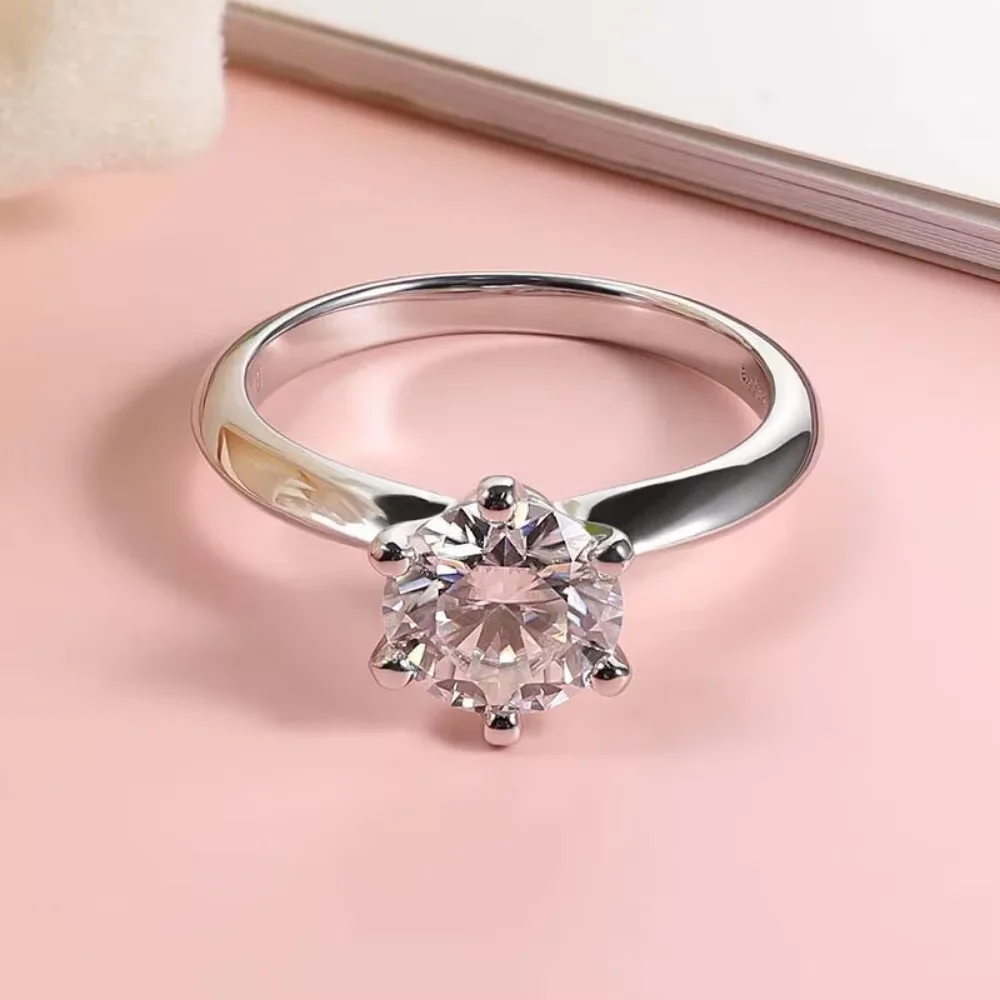 

M-JAJA Solitaire 1-1.5CT Moissanite Engagement Ring for Women S925 Sterling Silver Promise Ring Wedding Band Bridal Fine Jewelry