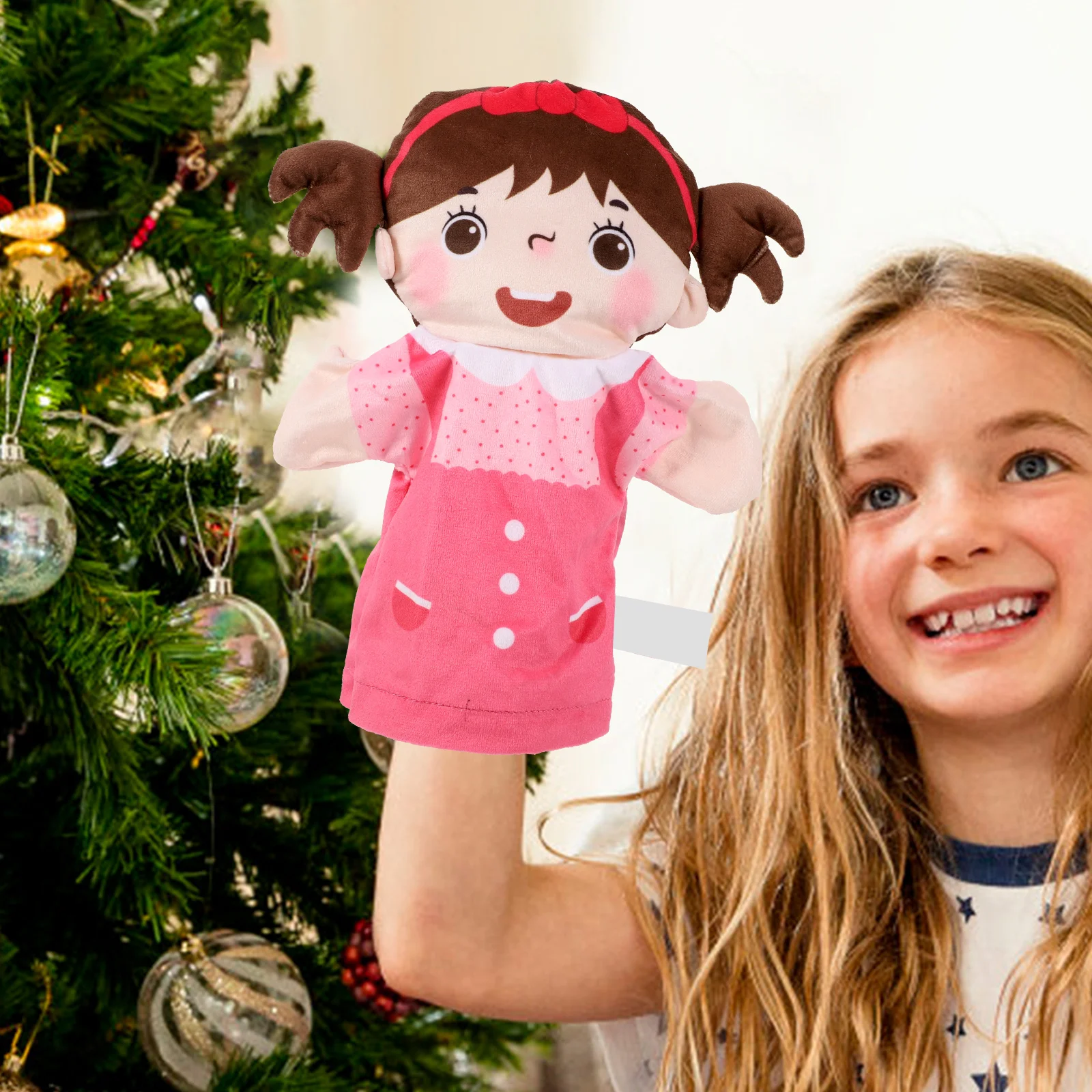 หุ่นมือสำหรับเล่าเรื่อง 2 ชิ้น ของเล่นตัวการ์ตูนสร้างสรรค์เหมือนจริง ของขวัญสำหรับเด็ก เล่นเพื่อการศึกษา