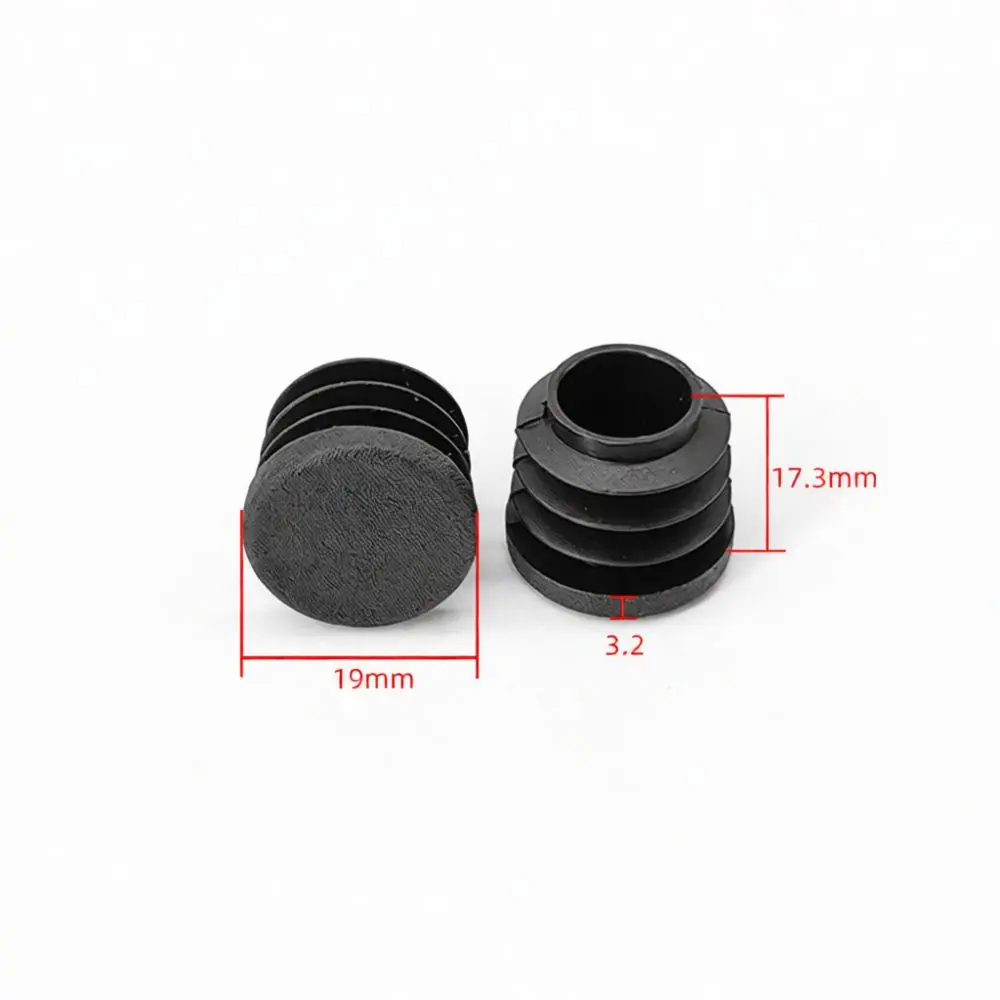 Round Pipe Tube End Plugs Plastic Black Inserts For Furniture Hardware Steel Pipe Protection Fitting Cover Stopper
