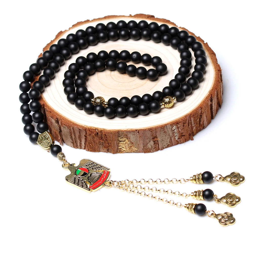 

islam muslim rosary misbaha Hot sale black stone tasbih prayer beads 99