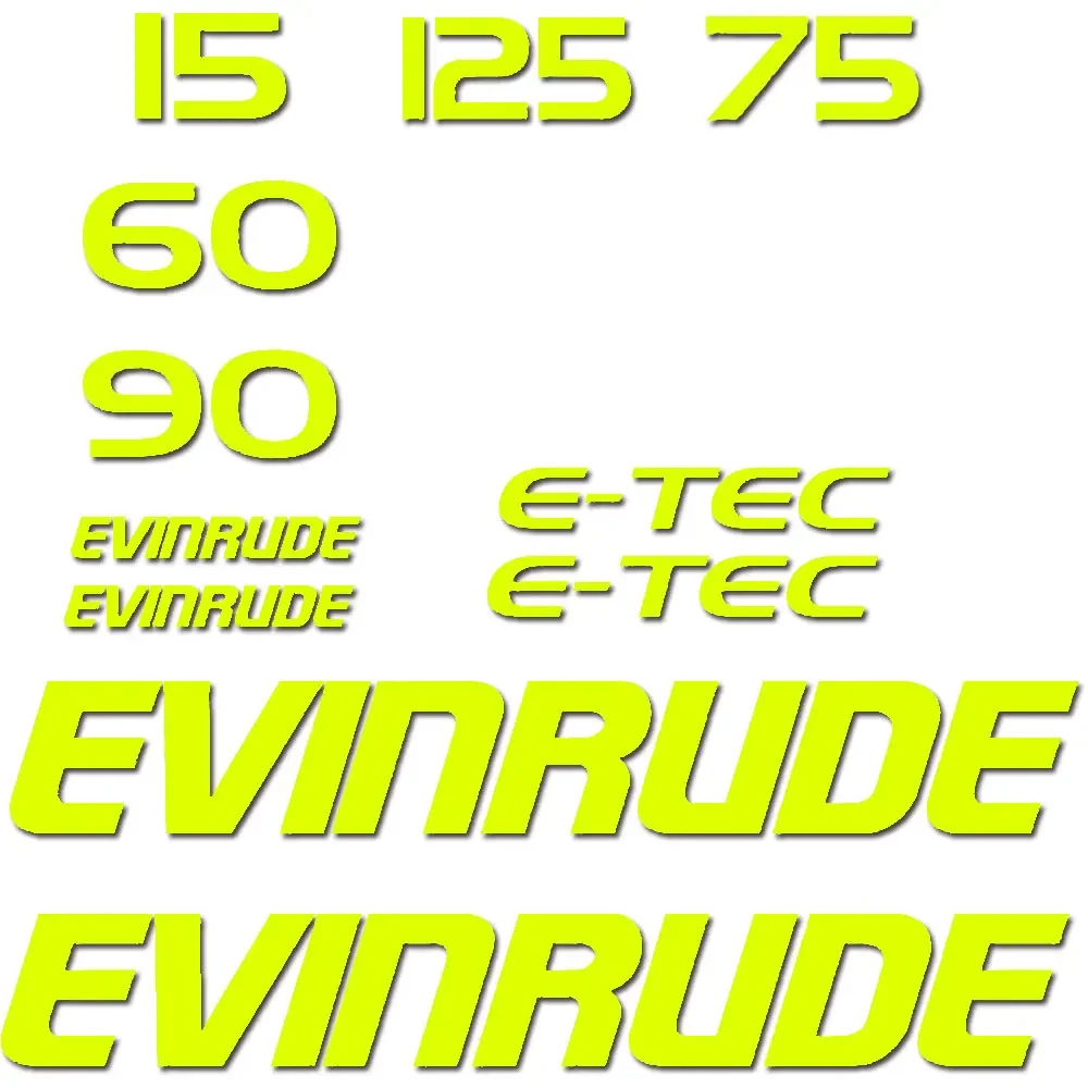 For EVINRUDE OUTBOARD BOAT MOTOR DECALS STICKERS KIT / CUSTOM DIFFERENT NUMBER HP