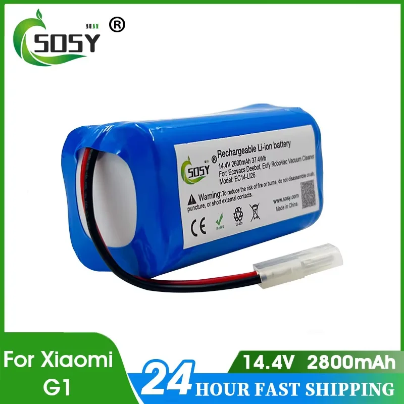 

100% Brand New 4S1P 14.4V 4000mAh Li-ion Battery Pack,For XIAOMI MIJIA Mi Robot Vacuum-Mop Essential G1 MJSTG1 R30 R35