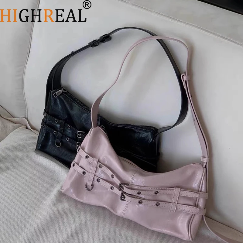 

Модная дизайнерская сумка на плечо с пряжкой, женская сумка из мягкой искусственной кожи, новые сумки и кошельки, черные сумки подмышки для женщин, клатч