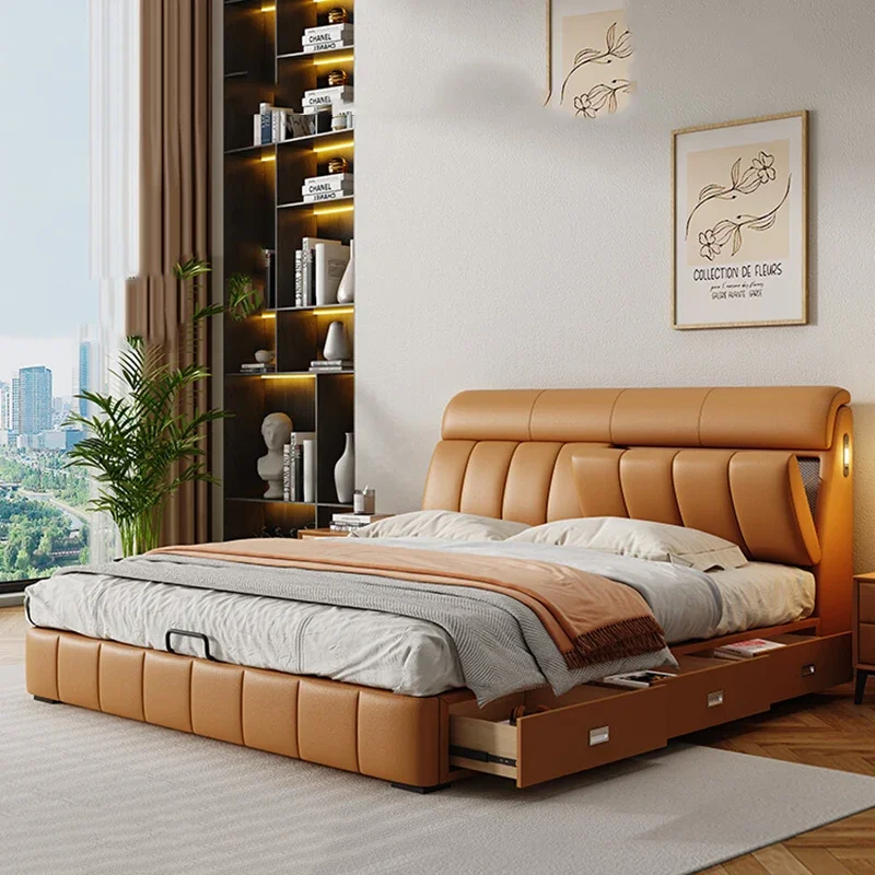 

Sleeping Platform Bed Safe Beauty European Luxury Double Bed King Size Bedroom Modern Girls Letto Matrimoniale Home Furniture
