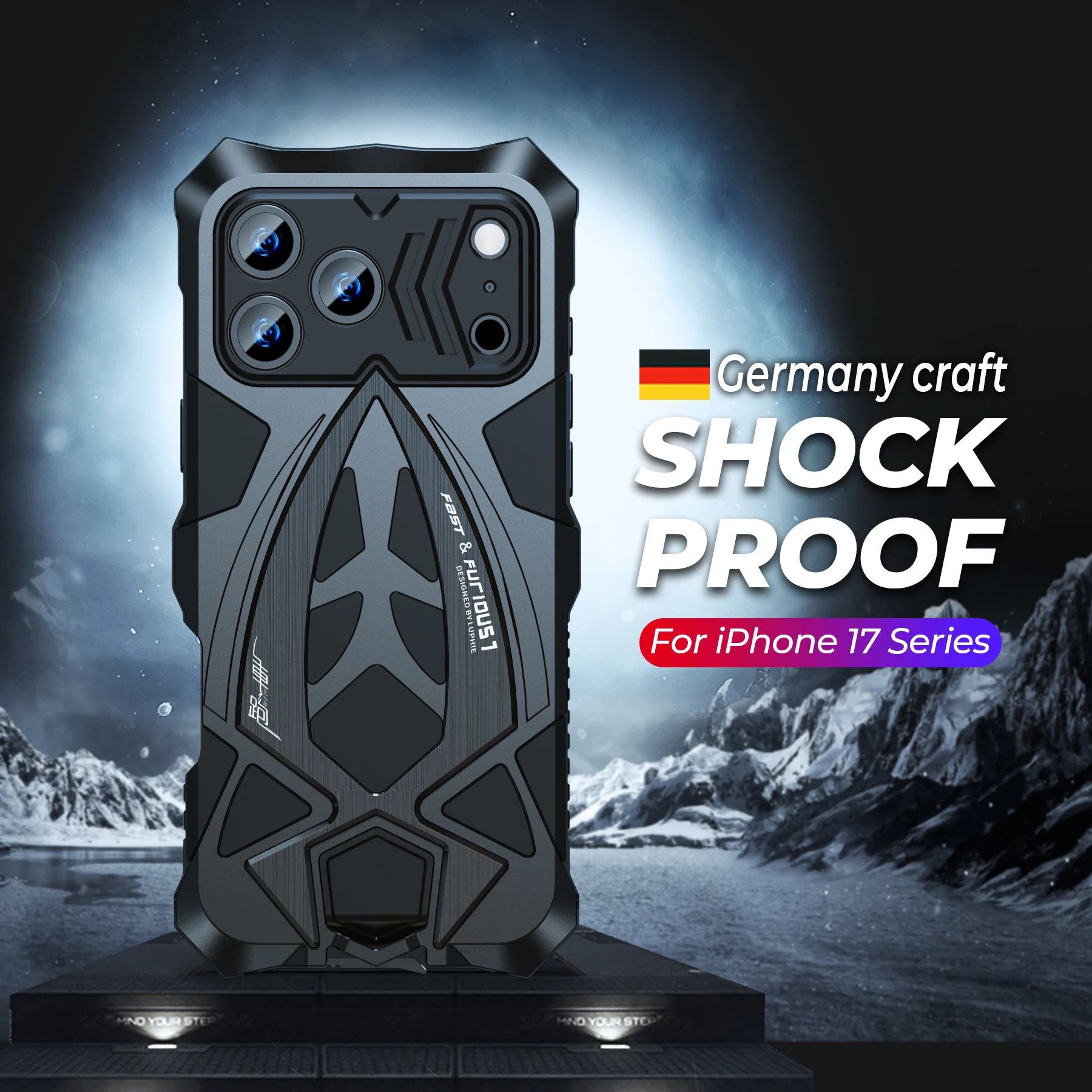 

For iPhone 17 16 Pro Max 16e Rugged Phone Case Military Grade Shockproof Armor Cover Shell Metal Silicon Fundas