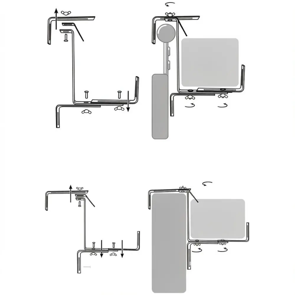Outdoor Balcony Railing Flower Pot Support Bracket Adjustable Stainless Steel Planter Hanger Garden Hanging Storage Rack