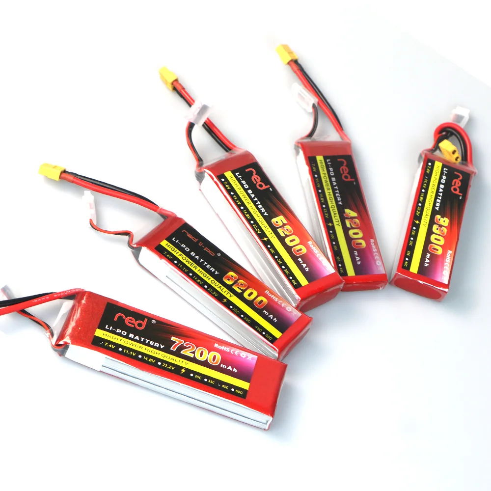 2S 7.4V 1300 1800 2200 3300 4200 5200 6200mAh 35C 35C 60C Toys LiPo Battery For RC Air. plane Helicopter Drone Car