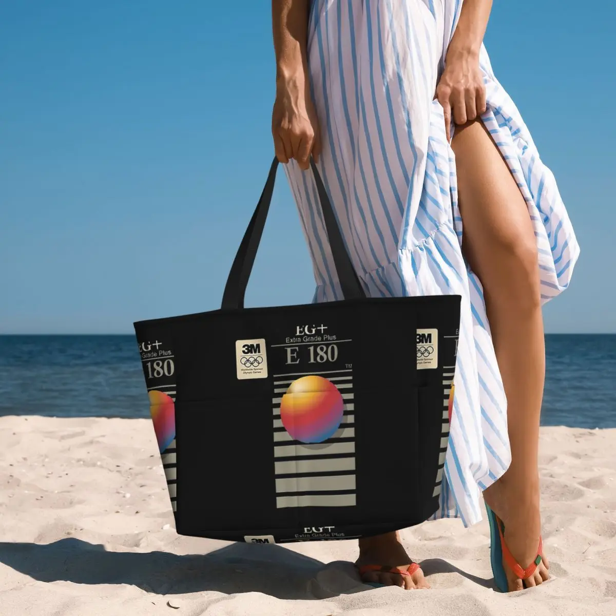 

VHS Scotch E180 Beach Tote Bag Sport Gym Yoga Duffle Large Tote Bag Women Travel Bag Fitness bag