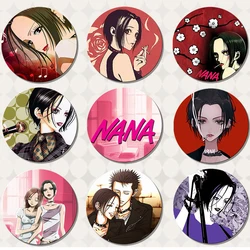 58mm New Japanese anime Nana Osaki Brooches Pins Cartoon Round Badges Popular Cartoon characters Badge Gift Backpack Decor