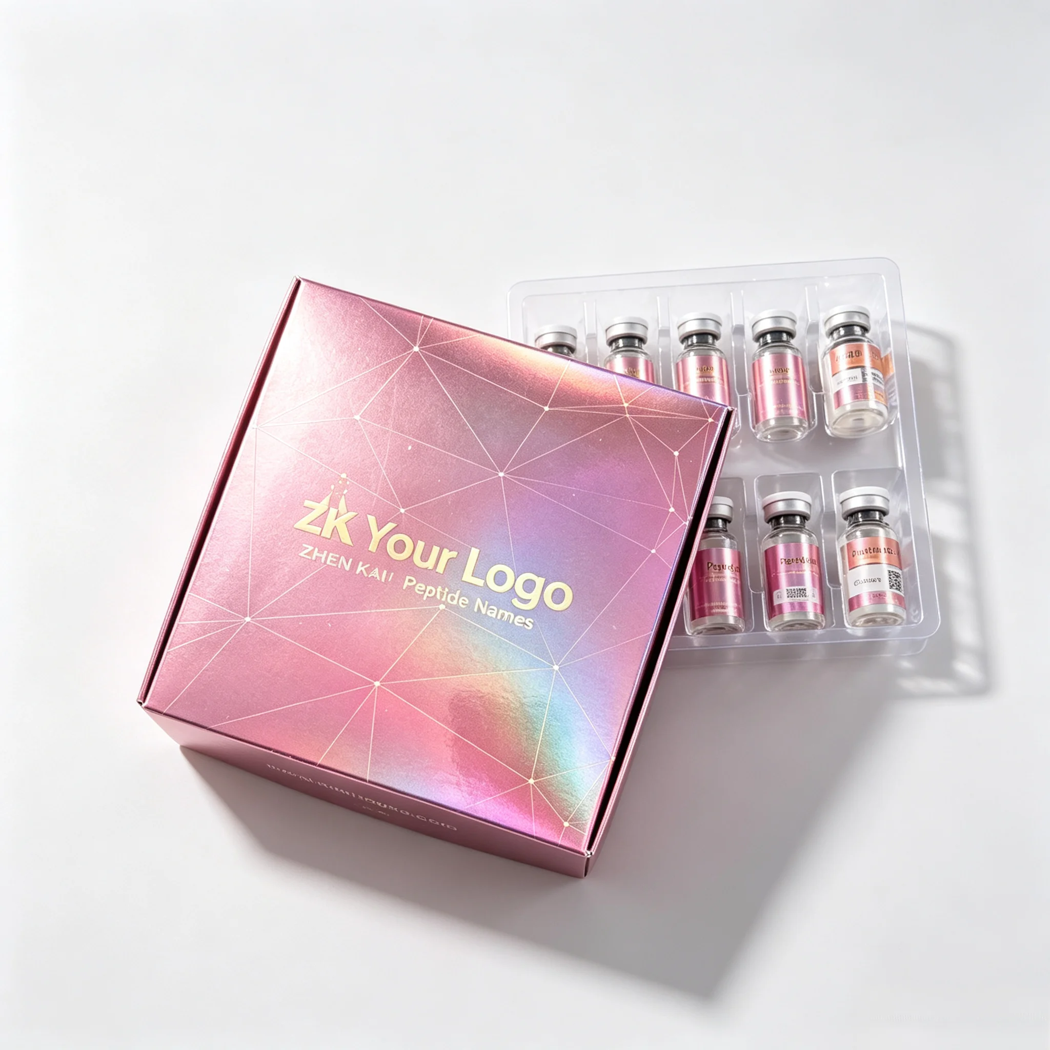 Custom Self Adhesive Label Stickers With Logo For 3ml 10ml Peptide Vials,Optional Matching Bottle Boxes