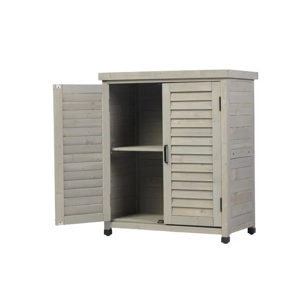 Tool Case,31x17x36'Potting Bench with Storage Cabinet and Metal Table Top for Outdoor Patio, Garden Furniture Wood Workstation