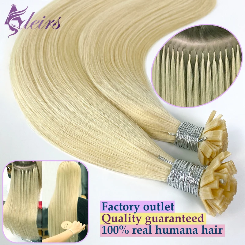 

ADEIRS Straight Flat Tip Hair Extensions 100% Real Human Hair Fusion Keratin Capsule Hair Extensions Brown Blonde 1g/Strand