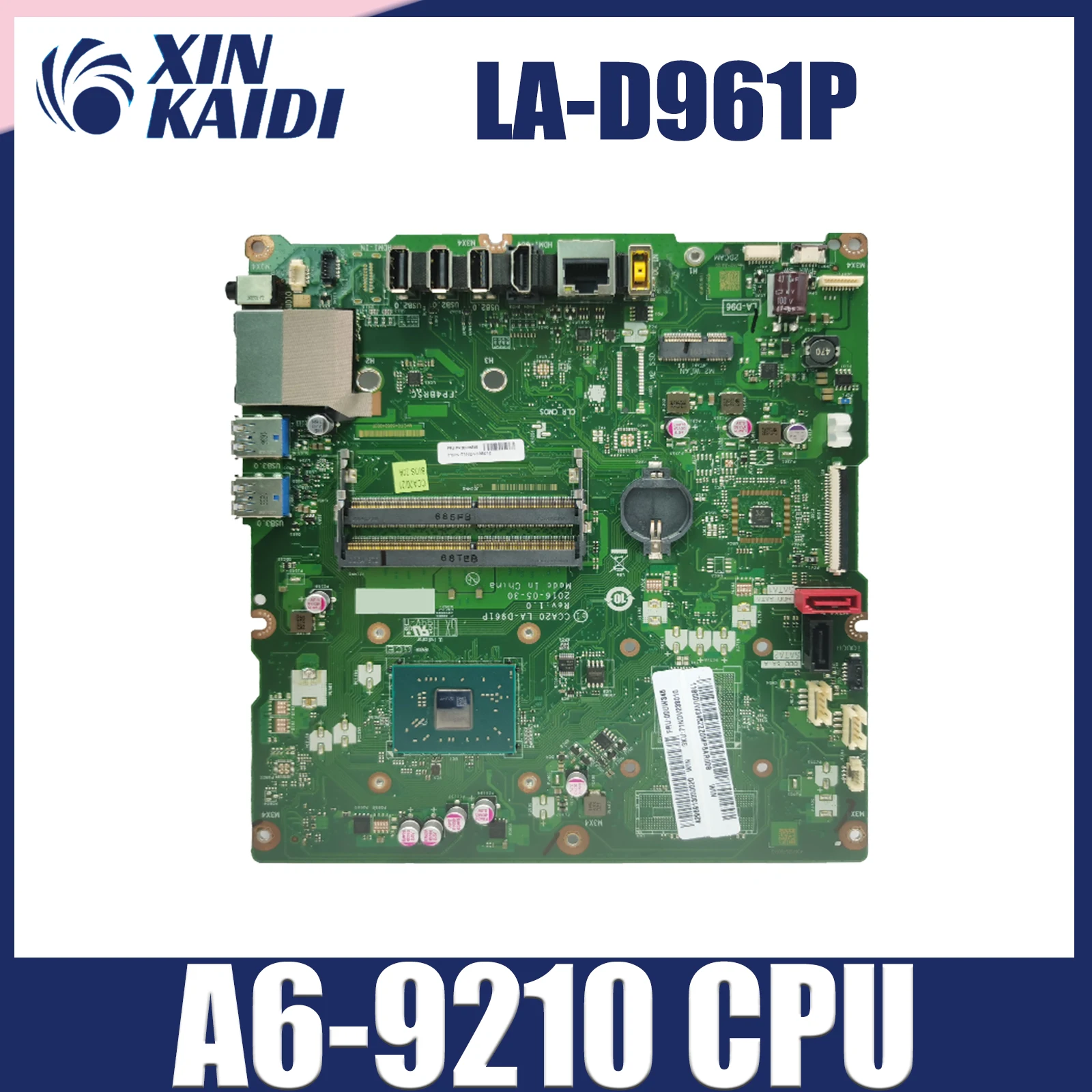 

LA-D961P Mainboard For Lenovo AIO 510-22ASR 510-23ASR All-in-One Motherboard 01GJ243 00UW343 00UW352 With A6-9210 CPU