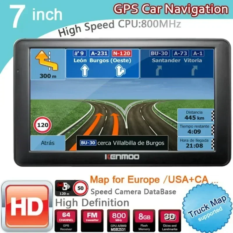 7 Inch HD GPS Portable Navigation 2025 Maps TRUCK CAMPING Caravan Navigator Sat Nav Free Lifetime Updates