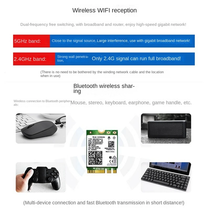 8260 8260NGW WiFi Card+External Antenna Dual-Band 2.4G/5Ghz 867M Hot Sale in Stock