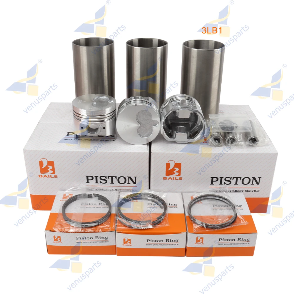 3LB1 Overhaul Rebuild Kit For ISUZU Piston Ring Cylinder Liner Set Engine Parts 8-97176-888-0 77.4*2+1.5+3.5mm