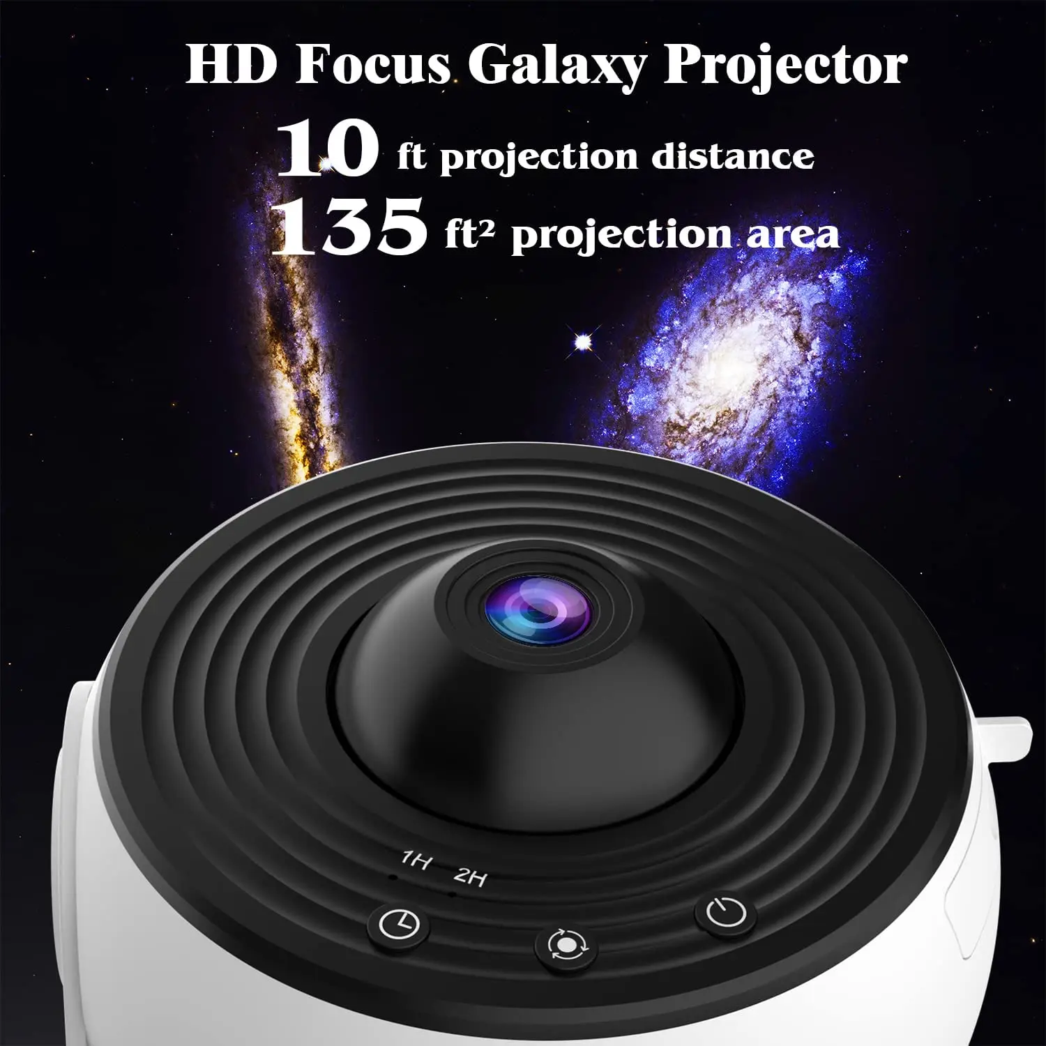 Star Projector, 360 Degree Rotation Night Light Galaxy Light Projector with 4K 12 Galaxy Discs Large Projection Area LED Lights