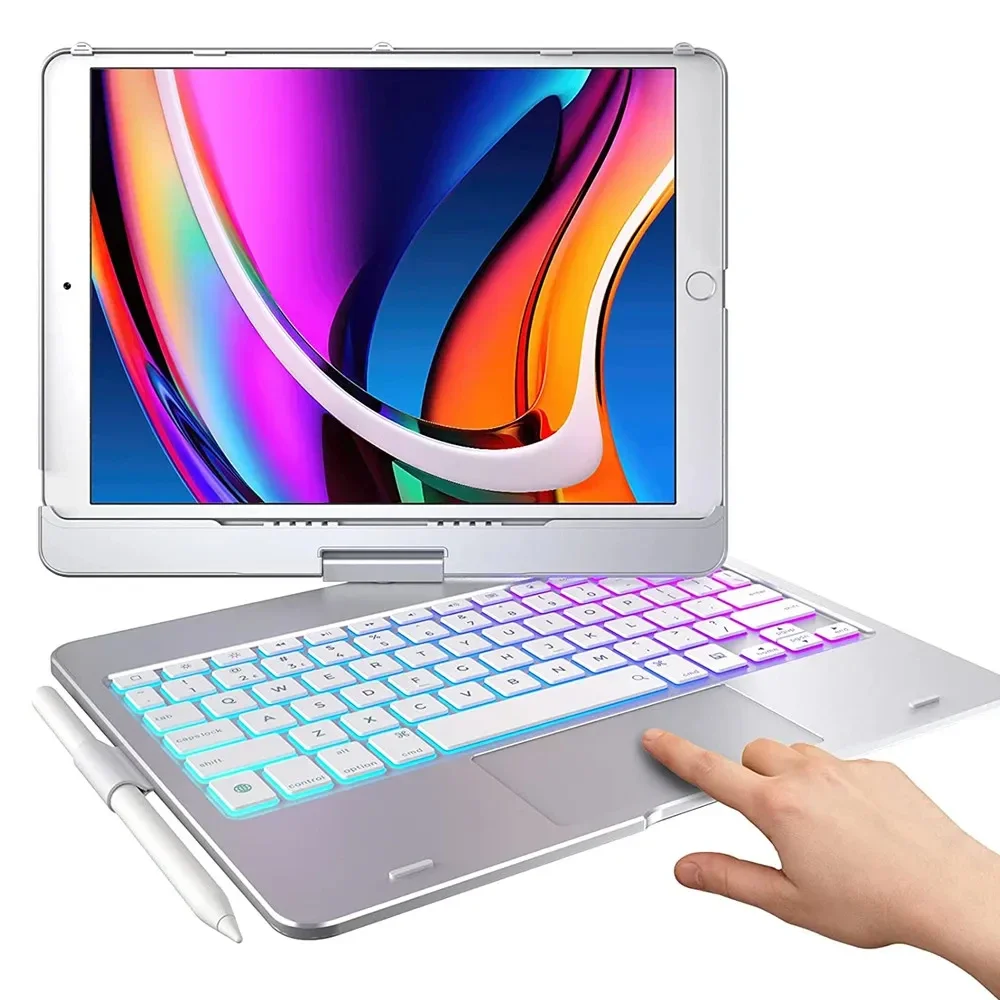 

Чехол-клавиатура Magic Keyboard 360° для iPad 11 A16 2025, Air 13 2024, iPad 10.5, 10.2, 10-го поколения, Air 4, 5, 10.9 дюймов с подсветкой