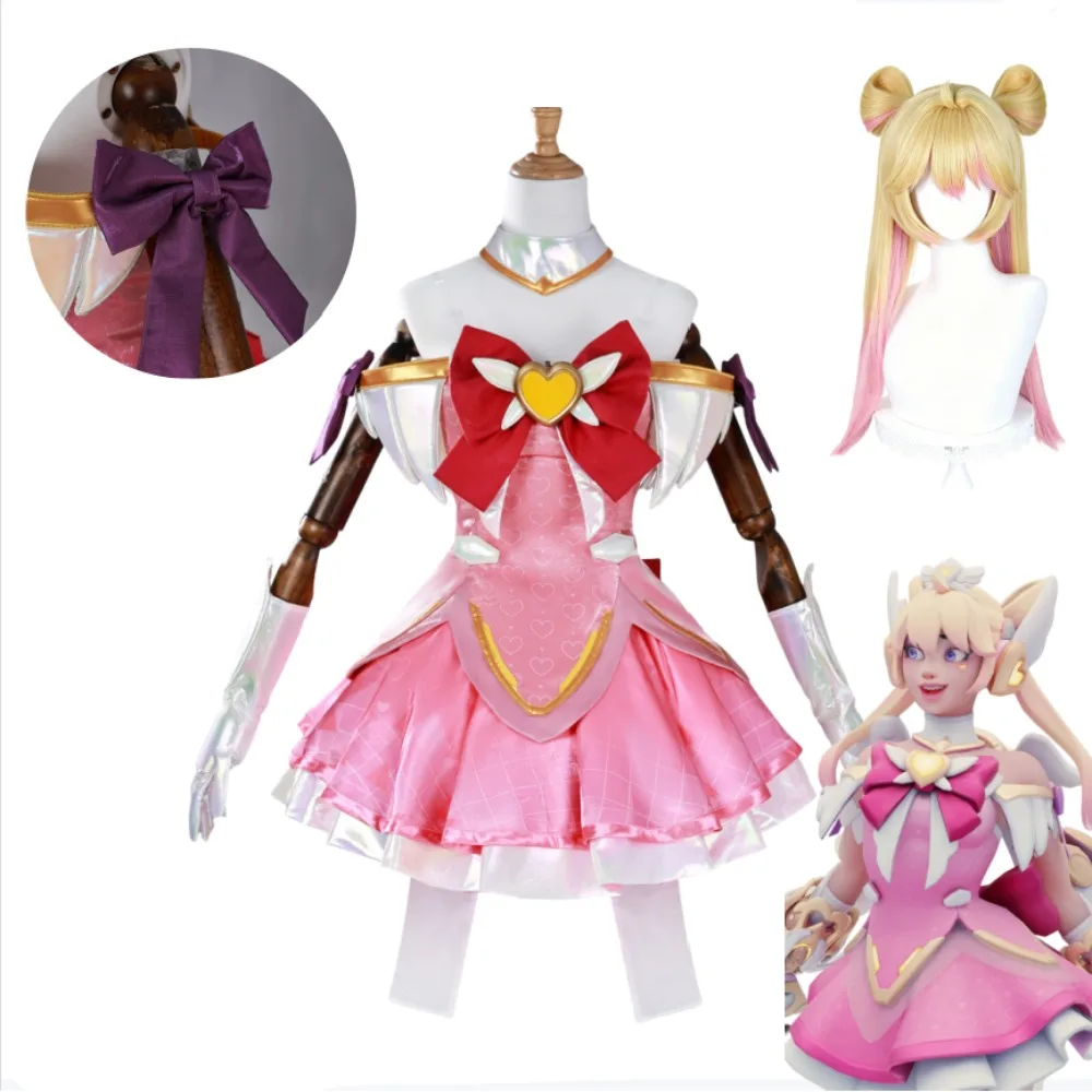 

Overwatch 2 Juno Heart of Hope Mythic Skin Cosplay Costume with Headpiece Gloves Wig Set Adult Women Halloween Comic Con Outfit