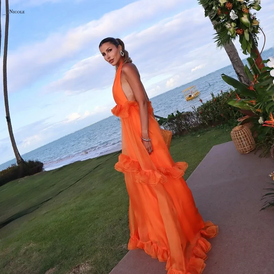 نيكول الخامس الرقبة الجلباب دي فساتين لحفلات الكوكتيل للمناسبات الخاصة خط الكرة ثوب مخصص الشيفون المرأة مساء اللباس #3