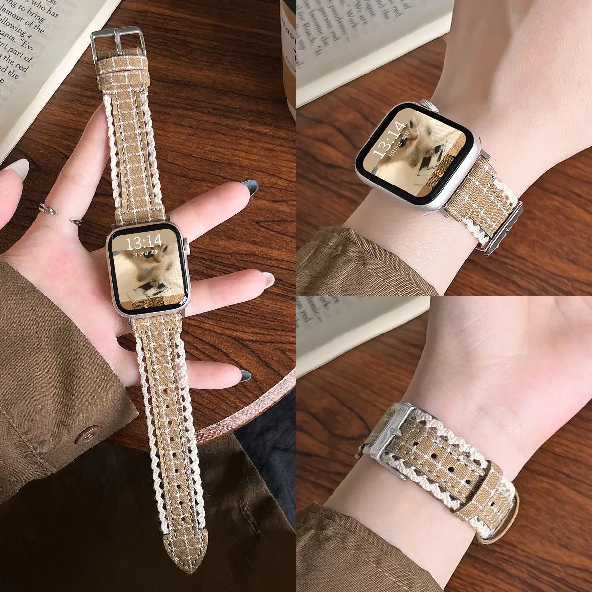Female smart watch martwatch Bracelet Women's wristwatch sailcloth watch strap belt for women Phone strap watch ultra band