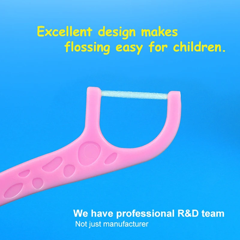 40 Stück Zahnseide für Babys und Kinder, Zahnstocher in Form von vier Cartoon-Tieren, Interdental-Reinigungswerkzeug, superdünner Stick