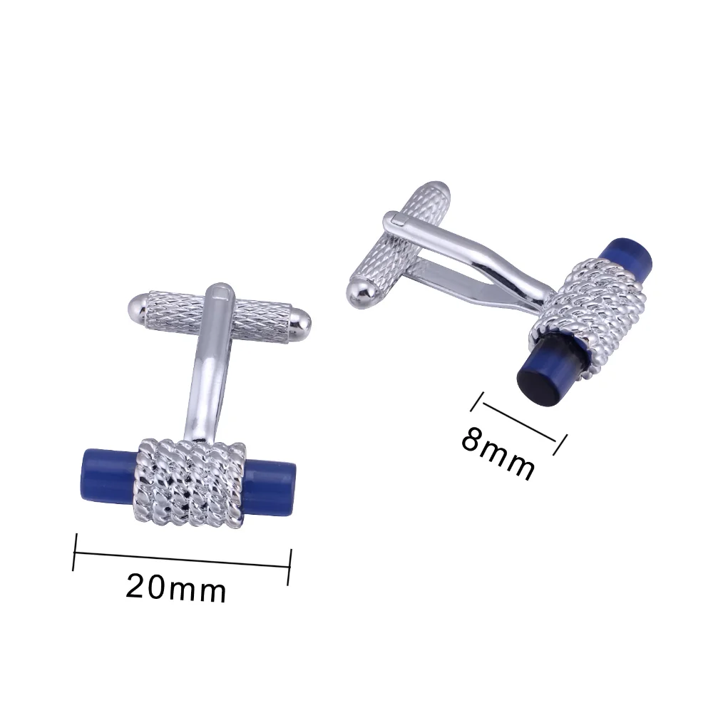Braided Texture Cylindrical Cufflinks Metal-wrapped Men's Business Casual Sleeve Studs Shirt And Suit Cuff Accessories