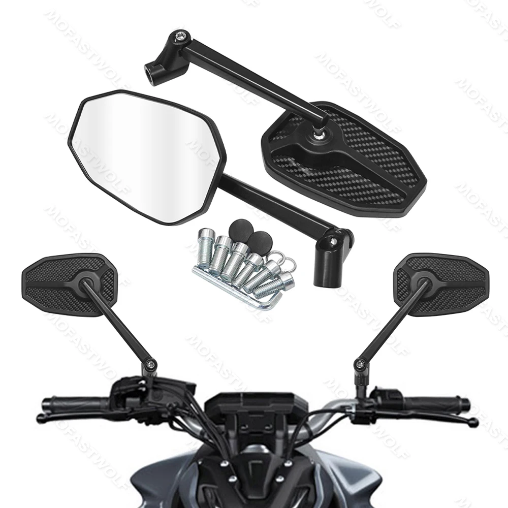 

For KAWASAKI z750 NINJA250 HONDA R1 R6 FZ6 SUZUKI YAMAHA CNC ALUMINUM custom motorcycle rearview Side mirrors 8mm 10mm