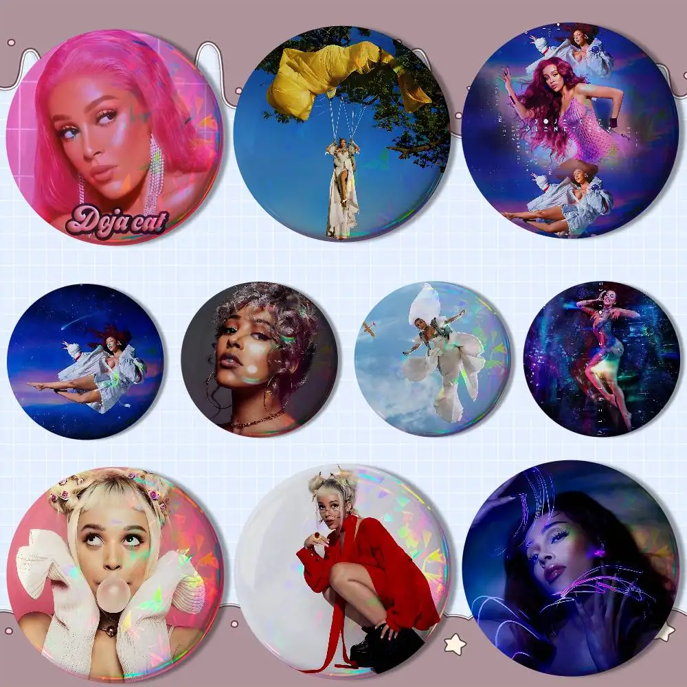 

I Love D-doja cat vie Singer Round Exquisite Badge Brooches Creative Pins For Clothes Hat Backpack Gift Accessories