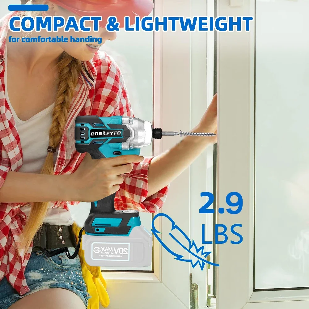 Speed Brushless Electric Screwdriver Cordless Drill Driver LED Light Woodworking Repairing Tools For Makita 18V (no battery)