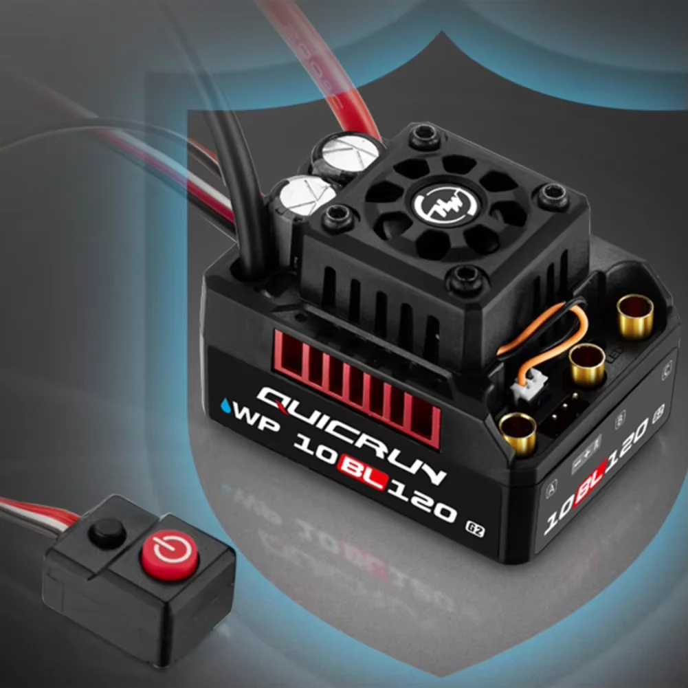 Hobbywing QUICRUN WP 10BL120 G2 120A controlador de velocidad ESC sin escobillas impermeable plástico 2-4S Lipo para coche 1/10 RC