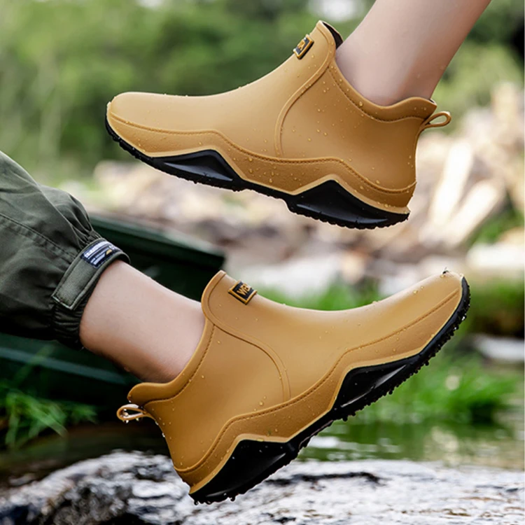 Fashionable Men & Women’s Ankle Rain Boots Anti-Slip Waterproof Shoes Work Boots Suitable For Summer & Winter Rainy & Snowy Day view 6
